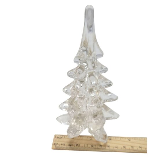 Silvestri Clear Art Glass Christmas Tree Figurine 7.5" Holiday Decoration - Picture 6 of 7